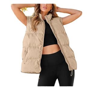 Premium Quality <b>Women's</b> Zipper Puffer <b>Vest</b> Wholesale Custom Made Stylish Puffy <b>Vest</b> With Custom logo - Product Image 1