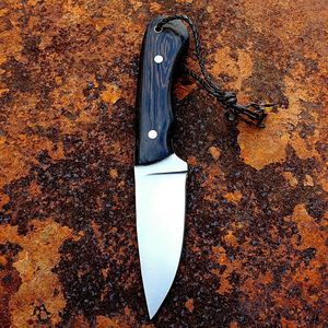Premium Fixed Blade Hunting Knife with Wooden Handle Handmade Outdoor Survival Skinning Knife with <b>Leather</b> Sheath bulk order - Product Image 3