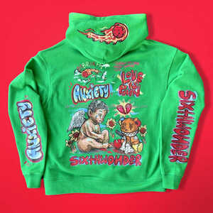 Jersey de felpa francesa de algodón 100% de alta calidad, Sudadera con capucha para hombre, lavado ácido con cremallera, logotipo personalizado, cuello con capucha de gran tamaño y peso pesado - Product Image 6