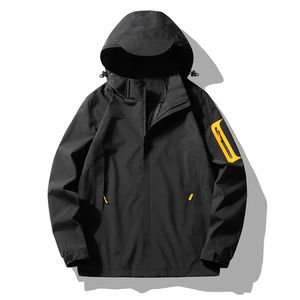 Adjustable New Arrival Breathable Waterproof Reversible Anti-UV <b>Quilted</b> Hooded Windbreaker <b>Jacket</b> for Men Zipper Regular Length - Product Image 1