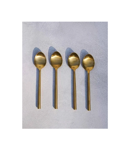 Brass Cutlery <b>Sets</b> Brass Spoon Eco-Friendly Ice Cream And Tea Spoons Modern 6 <b>Pieces</b> Flatware Wholesale Price - Product Image 4