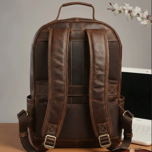 Tealwood Leathers Genuine Leather Classic Backpack Durable Handle Style Brown Wholesale High Quality Genuine Leather Backpack - Product Image 2