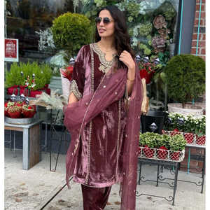 Top de soirée pour femmes de créateur-Ensemble Dupatta et bas Look élégant - Product Image 1