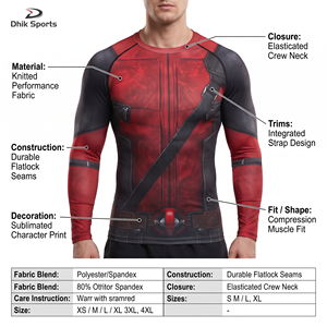 Conjunto de Rashguard de Manga Larga para Hombre, para BJJ, MMA y Muay Thai, Pantalones Cortos de Compresión para Jiu Jitsu No Gi, Spandex/Nylon, UPF50+, Transpirable - Product Image 4