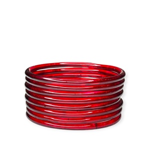 Classic Kashmiri Red Plain Jelly <b>Glass</b> <b>Bangles</b> Set for Women Wedding Daily Wear Stackable Lightweight Elegant Jewellery - Product Image 2