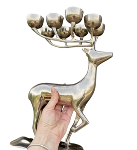 Candélabre de luxe en métal argenté en forme de renne à plusieurs branches, centre de table de Noël, décoration pour salon et salle à manger - Product Image 3