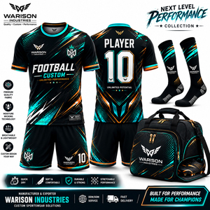 Professional Soccer Team Uniform Set Custom Football Jersey Shorts Socks Sports Bag Kit With Custom Name And Number - Product Image 2