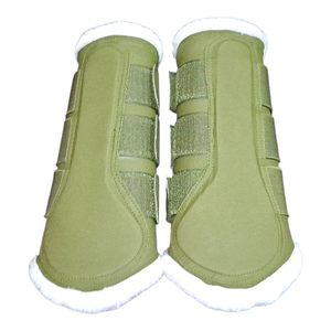 Botas de equitación Costa Sports multicolor con elástico y velcro, de piel y rexina, para cepillado de caballos - Product Image 3