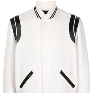 แจ็คเก็ตหนังวาร์ซิตี้ทรงเข้ารูปคุณภาพสูงสำหรับผู้ชาย ปี 2025 ผลิตตามสั่ง ระบายอากาศได้ดี ผ้าขนสัตว์สำหรับฤดูหนาว สินค้ามาใหม่ ขายส่ง - Product Image 6