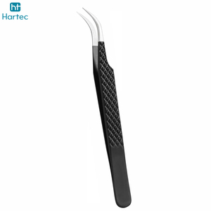 Black Color Lash Tweezers Pack Of 6 Fiber Tip Eyelash Tweezers Stainless Steel Straight And Curved Tip Eyelash Grafted Tweezers - Product Image 6