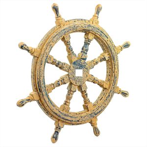 Vintage Wooden <b>Ship</b> <b>Wheel</b> Wall Decor Nautical Helm Steering <b>Wheel</b> for Home Office - Product Image 3