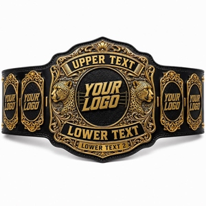 Premium Unisex Championship Belt in PU Leather with Gold Plates and Red Eagle Style for Martial Arts, <b>Wrestling</b> and Sports Event - Product Image 5