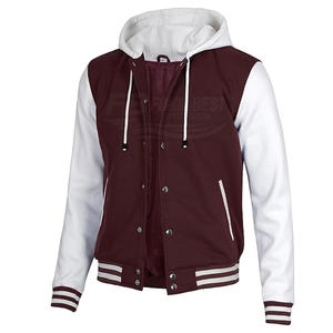Chaqueta Varsity Acolchada Personalizada para Hombre y Mujer, Mangas en Contraste, Cierre de Botones, Invierno, Casual, Transpirable, Secado Rápido - Product Image 3