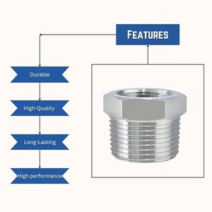 Adaptador reductor de tubo hexagonal de latón – Rosca hembra de 1/4” x rosca macho de 1/2” – Conexión de latón de alta resistencia para líneas de agua, compresores de aire - Product Image 4