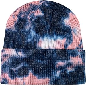 Nuevo Gorro de Punto Acrílico 100% para Mujer, Estilo Invernal, con Logotipo Personalizado, Degradado Tie-Dye, Hilo de Camuflaje, Bordado 3D, Inspirado en la Playa - Product Image 3