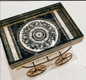 Belle conception plateau de service imprimé en bois meilleure qualité plateau de fruits maison à manger coloré imprimé service alimentaire - Product Image 6