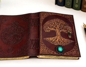 Diario de Cuero Vintage Hecho a Mano, Diario de Viaje Personalizado de Cuero, Cuaderno de Cuero, Diario de Escritura de Cuero Grabado, Antideslizante - Product Image 2
