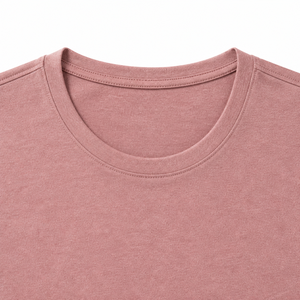 <b>Women's</b> Dusty Rose <b>Rolled</b> Sleeve Crew <b>Neck</b> T Shirt in Melange Cotton Jersey Short Sleeve Casual Top - Product Image 6