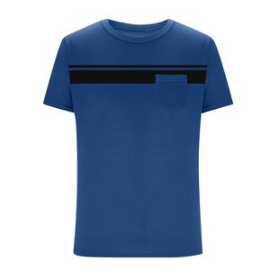 เสื้อยืดคอกลมโอเวอร์ไซส์ลำลองสำหรับผู้ชายไซส์ใหญ่ ผ้าเจอร์ซีย์ถักลายบล็อกสี 100% ผ้าฝ้าย แขนสั้น มีกระเป๋า เป็นมิตรกับสิ่งแวดล้อม - Product Image 5