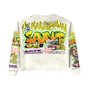 Camiseta Urbana de Manga Larga para Hombre, Estilo Oversize, con Estampado, Cuello Redondo, Diseño con Logotipo en la Espalda - Product Image 1