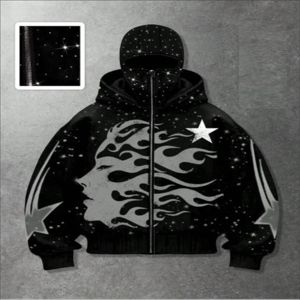 OEM ODM Sweat à capuche zippé surdimensionné pour homme, grammage lourd, avec impression en relief et broderie, anti-boulochage, style streetwear hip-hop, en coton pour l'automne - Product Image 2