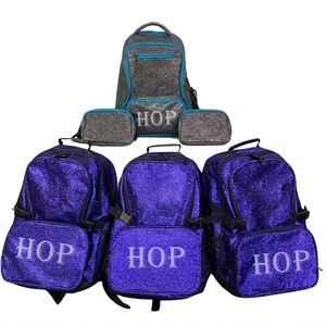 Durable Glitter <b>Cheerleading</b> <b>Backpack</b> Custom Logo embroidery Cheer Bag set Wholesale Sparkly Dance Team <b>Backpack</b> Large Capacity - Product Image 1