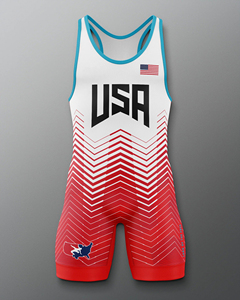 Trajes de Lucha Libre Personalizados Baratos con Estampado Sublimado, Spandex/Algodón 220g, Alta Calidad, Marca Privada, Singlet de Lucha Libre para Adultos - Product Image 3