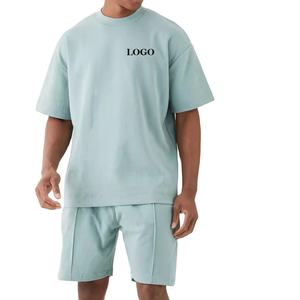 Ensemble de vêtements de sport d'été personnalisés avec logo, t-shirt et short en coton, ensembles de shorts personnalisés pour hommes - Product Image 6