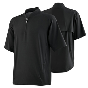 Blouson de baseball court pour adulte à col montant, ourlet ajustable, en tissu extensible, avec poche zippée - Product Image 5