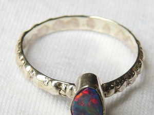 Australian <b>Opal</b> <b>Ring</b>-925 Sterling Silver-7.5 US Size-October Birthstone-<b>Opal</b> Doublets-Handmade Jewellery-Gift For Her - Product Image 2