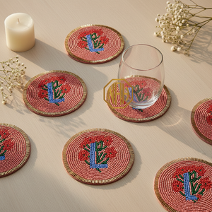 Posavasos Decorativos de Vidrio Hechos a Mano con Iniciales, para Mesa, Hogar, Ocasiones Especiales, Ecológicos, Redondos, Modernos, 2026 - Product Image 1