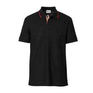 เสื้อเชิ้ตแขนสั้นผู้ชายสีดำ ยี่ห้อ RELEVO INDUSTRIES ผ้าถักเนื้อนุ่ม ระบายอากาศได้ดี ผลิตจากผ้าฝ้าย 100% สีพื้น สไตล์ลำลอง ปกคอเสื้อแบบพับได้ - Product Image 2