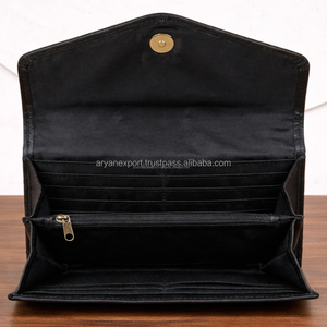 Hand-Tooled Hair On Leather Women Wallet Clutch Long Western Style Checkered Design Cowgirl <b>Wristlet</b> Purse With Turquoise Stone - Product Image 6