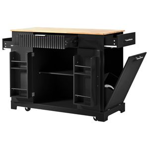 Carrello da Cucina K K con Ruote, Cestino per Rifiuti, Presa di Corrente, Scaffale Interno, 5a Generazione di Carrelli da Cucina - Product Image 5
