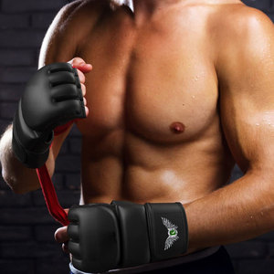 Professional Leather MMA Gloves-Lightweight Non-Slip & Waterproof for Striking <b>Ground</b> Training Fitness & Martial Arts - Product Image 3