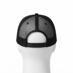 Men's White <b>Black</b> Trucker <b>Cap</b> Custom Embroidered Logo Mesh Back <b>Baseball</b> Hat Adjustable Outdoor Streetwear - Product Image 4