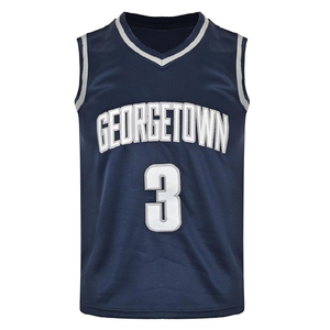 Camiseta de Baloncesto Georgetown para Hombre, Sin Mangas, Cuello en V, Malla Transpirable, Número 3, Estampado Sublimado - Product Image 1
