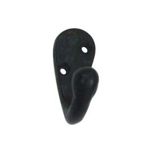 Antique Rustic Modern Cast Iron Heavy-Duty Space-Saving Vintage <b>Hook</b> High Quality Double Towel <b>Snap</b> Hanger Wall Mount Black Coat - Product Image 3