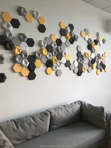 Panneau de feutre décoratif insonorisé de panneau de mur acoustique de PET d'hexagone de <span class=keywords><strong>Deco</strong></span> Sound 3D - Product Image 4