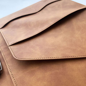 Leather Portfolio Organizer <b>A4</b> Document <b>Folder</b> Card Holder Resume File Case for Office Business - Product Image 2