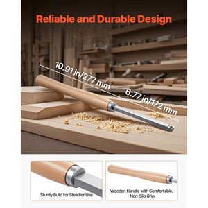 Set di 6 Utensili per Tornitura del Legno con Punta Diamantata Quadrata, per Sgrossatura e Finitura, Utensile per Dettagli e Foratura con Manico in Legno - Product Image 4
