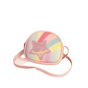 Mochila Impermeable de PU con Estampado de Estrellas Arcoíris, Bolso de Hombro Cruzado de Moda para Niñas, Accesorios para Bebés - Product Image 1