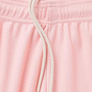 กางเกงขาสั้นผ้าตาข่าย 250 GSM สีชมพูพาสเทล ทรงหลวม สวมใส่สบาย เหมาะสำหรับออกกำลังกายและพักผ่อน - Product Image 5