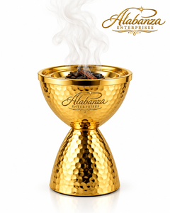 Brûleur d'encens indien de luxe écologique en métal martelé avec bordure dorée, diffuseur d'aromathérapie pour usage domestique - Product Image 3