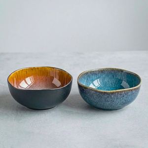 2026 Bol à nouilles en grès fait main, motif régulier Japndi, écologique, léger, style nordique, motif de bordure effet cuit, pour dégustation de thé, par UO - Product Image 1