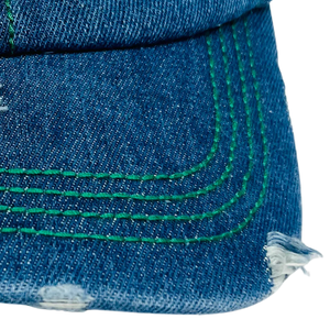 AKA 1908 Denim Hat Blue Embroidered Letter Baseball <b>Cap</b> Adjustable Washed Denim Headwear Casual Fashion <b>Vintage</b> Style <b>Cap</b> for - Product Image 3