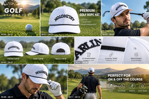 Casquette de baseball blanche brodée, ajustable, 6 panneaux, chapeau de golf, logo personnalisé, casquette de sport décontractée pour adultes unisexes - Product Image 5