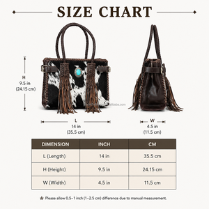 Bolso Tote de Cuero Genuino de Vaca Hecho a Mano con Flecos, Estilo Western, para Mujer, con Asas Trenzadas y Borlas - ¡Venta Caliente! - Product Image 2