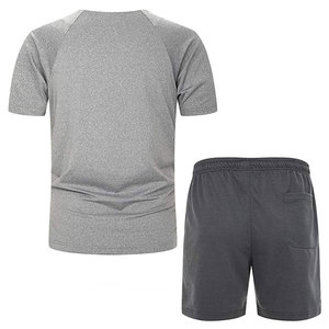 Conjunto de Dos Piezas para Hombre, Camiseta de Punto Sólido con Cuello en V y Pantalones Cortos con Cordón, Transpirable, Deportivo, Cómodo para Uso Diario de Verano - Product Image 5