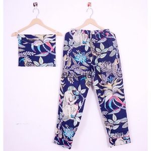 Pyjama en coton pour femme avec un magnifique imprimé floral, col en V, longue tenue de nuit respirante et confortable, ensemble de vêtements de détente, cadeau - Product Image 3